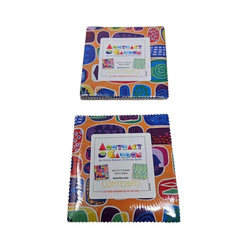 2 Sets 42 5x5 Abstract Garden Christa Watson Quilts Contempo Squares Cotton
